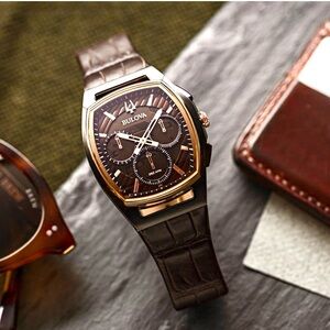 Bulova CURV Brown Chronograph Watch
